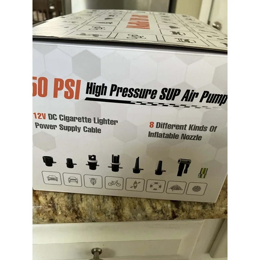50PSI High Pressure SUP Electric Air Pump,Intelligent Dual Stage Inflation  Auto